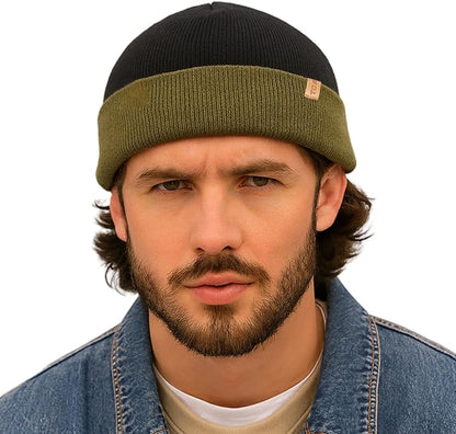 PolarWool™ Merino Wool Fisherman Beanie – Double Layer Knit Hat for Large Heads