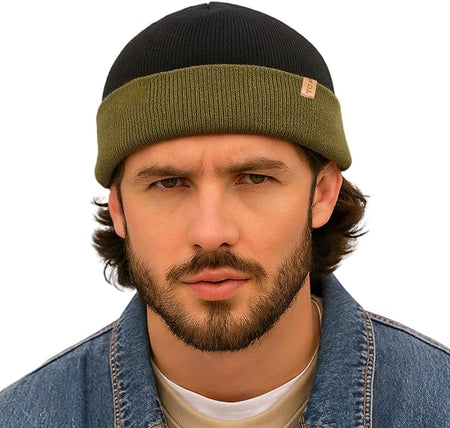 PolarWool™ Merino Wool Fisherman Beanie – Double Layer Knit Hat for Large Heads