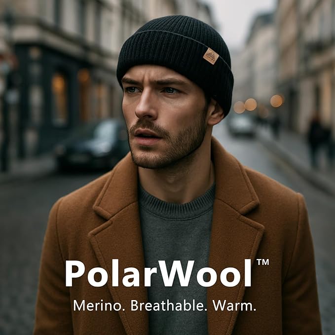PolarWool™ 100% Merino Wool Fisherman Beanie for Men & Women