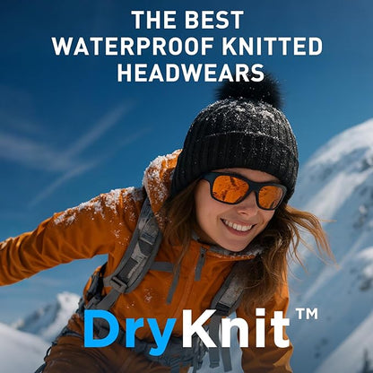 DryKnit™ Waterproof Pom Beanie – Fleece Lined Winter Hat