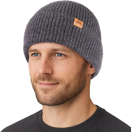 100% Merino Wool Cuffed Beanie Hat – Soft, Breathable & Stretch Fit for Men & Women