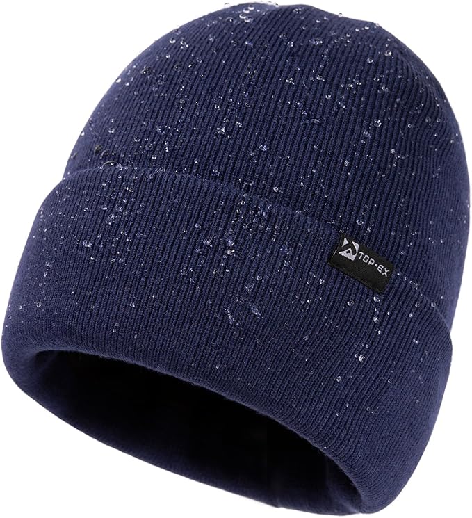 DryKnit™ Waterproof Merino Wool Beanie – Fleece Lined Warm Winter Hat for Large Heads