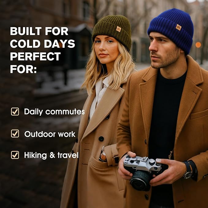 PolarWool™ 50% Merino Wool Fleece Lined Beanie Hat