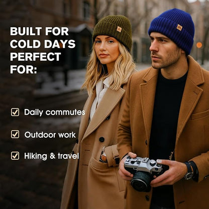 PolarWool™ 50% Merino Wool Fleece Lined Beanie Hat