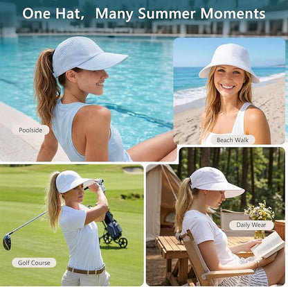 ChicPony™ Cooling High Ponytail Sun Visor Hat