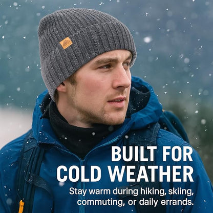 PolarWool™ 50% Merino Wool Fleece Lined Beanie Hat