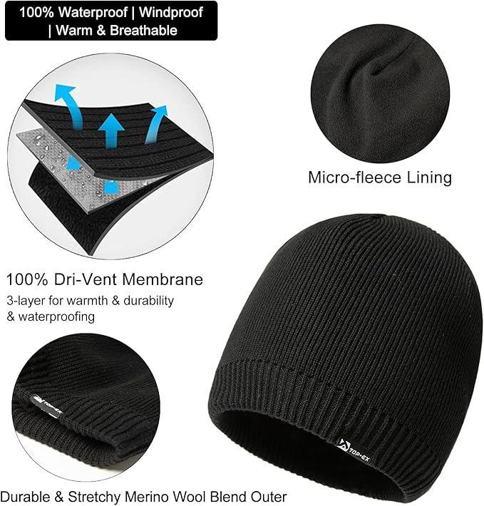 DryKnit™ x Polartec® Waterproof Wool Beanie – Warm, Breathable & Fleece Lined