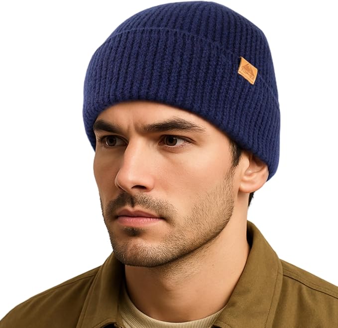 100% Merino Wool Cuffed Beanie Hat – Soft, Breathable & Stretch Fit for Men & Women