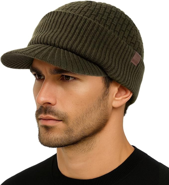 PolarWool™ Fleece-Lined Merino Beanie with Brim