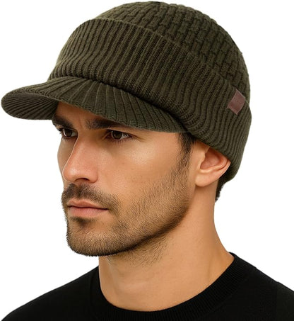 PolarWool™ Fleece-Lined Merino Beanie with Brim
