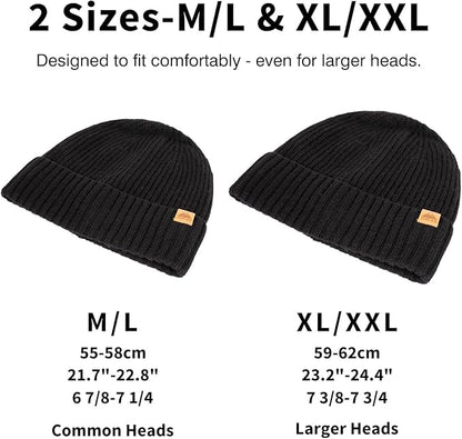 PolarWool™ 50% Merino Wool Fleece Lined Beanie Hat