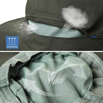 Mosquito Net Sun Hat UPF50+ Waterproof Wide Brim Bug Protection Hat