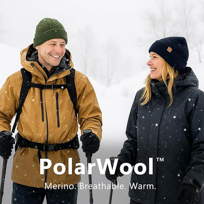 100% Merino Wool Cuffed Beanie Hat – Soft, Breathable & Stretch Fit for Men & Women