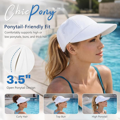 ChicPony™ Cooling High Ponytail Sun Visor Hat