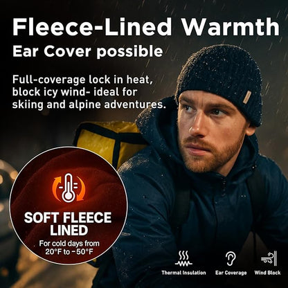 DryKnit™ Waterproof Fleece Lined Thermal Beanie Hat