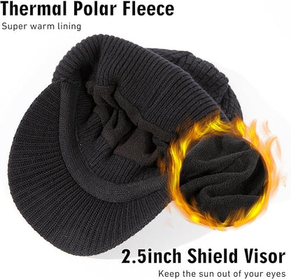 PolarWool™ Fleece-Lined Merino Beanie with Brim
