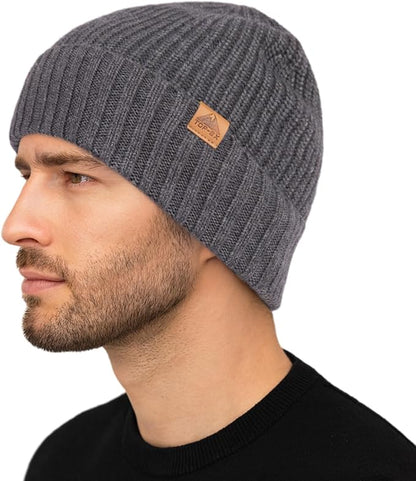 PolarWool™ 50% Merino Wool Fleece Lined Beanie Hat