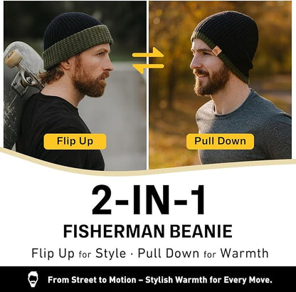 PolarWool™ Double-Layer Merino Waffle Fisherman Beanie