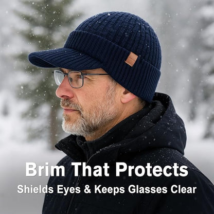 PolarWool™ Fleece-Lined Merino Beanie with Brim