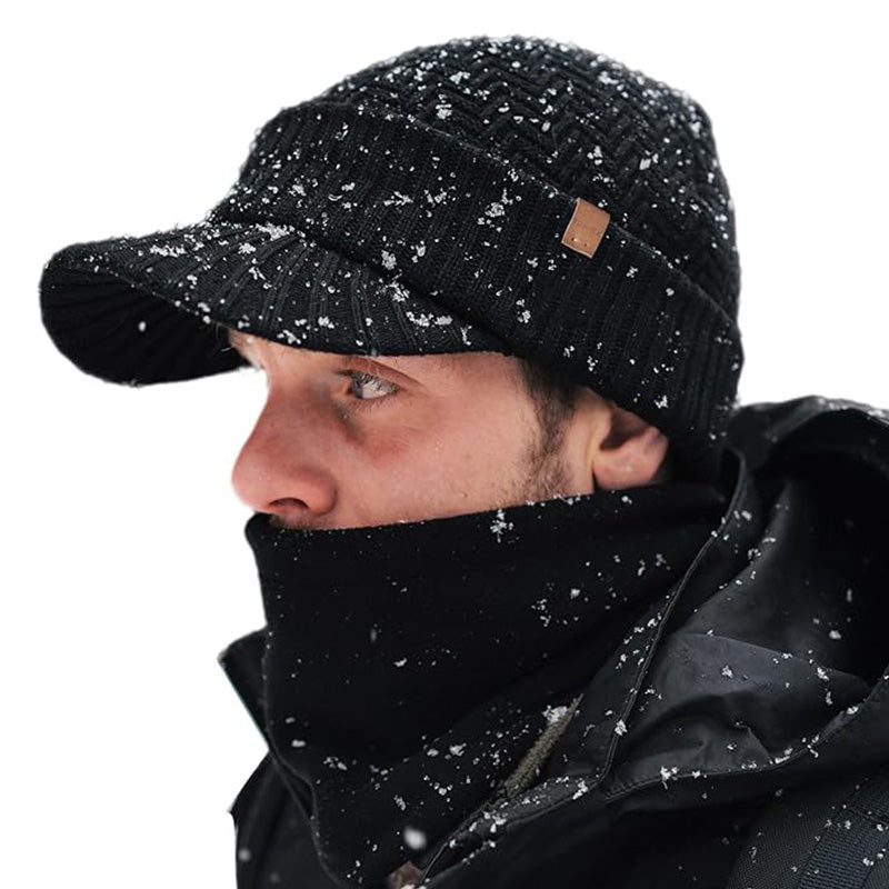 DryKnit™ Waterproof Merino Wool Beanie & Neck Warmer Set – Fleece Lined Winter Hat