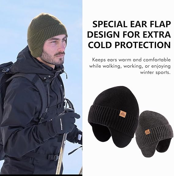 DryKnit™ x Polartec® Waterproof Merino Wool Beanie with Ear Flaps