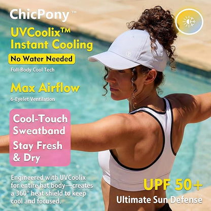 ChicPony™ UVCoolix Cooling Ponytail Cap UPF 50+