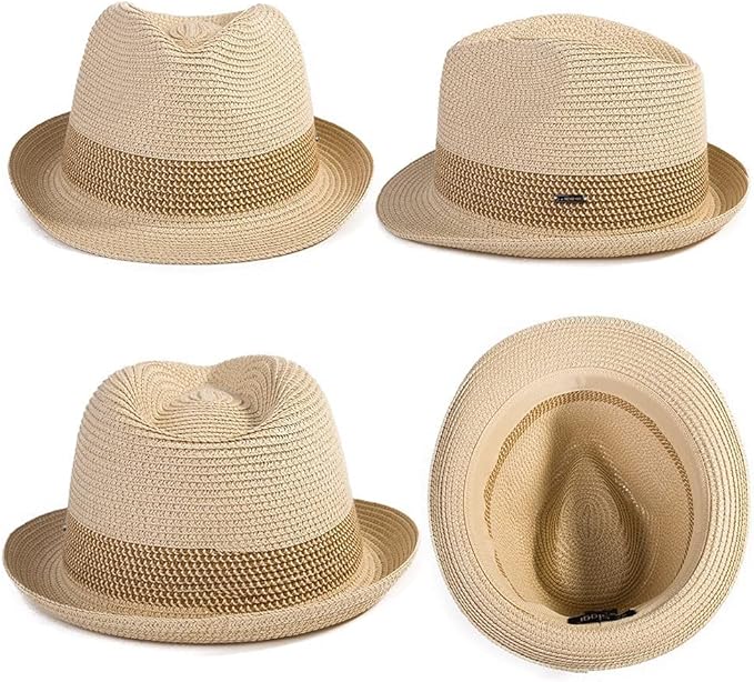 Oversized XS–XXXL Packable Panama Fedora Straw Sun Hat