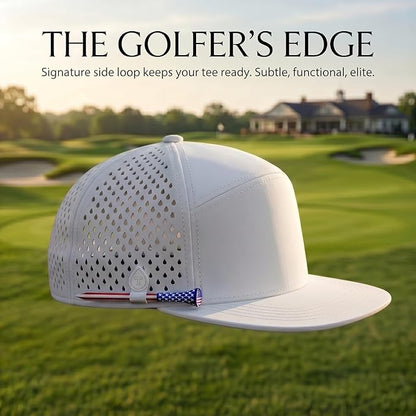 White American Flag Flat Bill Golf Cap UVCoolix™ Cooling