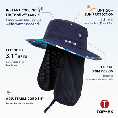 UVCoolix™ Cooling Sun Hat with Detachable Neck Flap