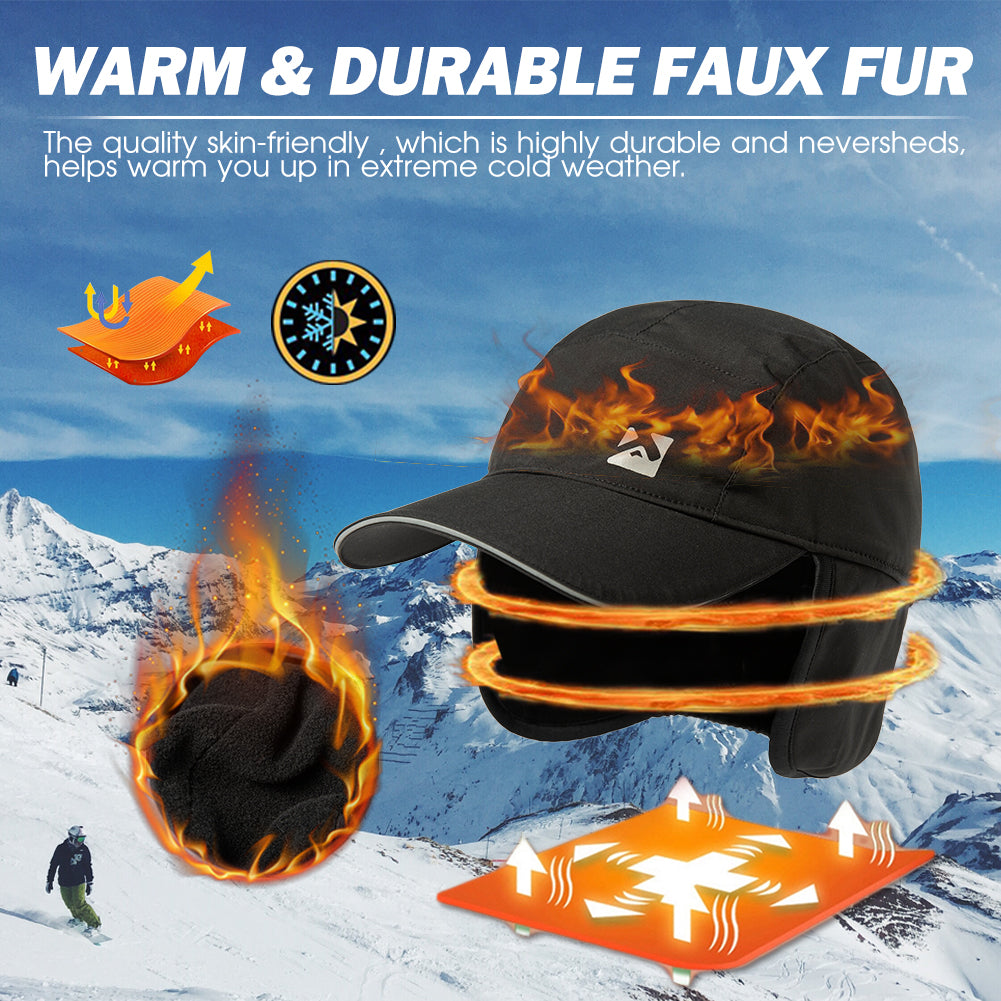 Waterproof Earflap Baseball Cap Fleece Lined M/L/XL/XXL TOP-EX