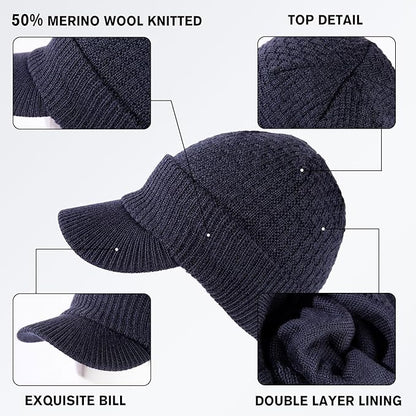 PolarWool™ Merino Wool Beanie with Brim