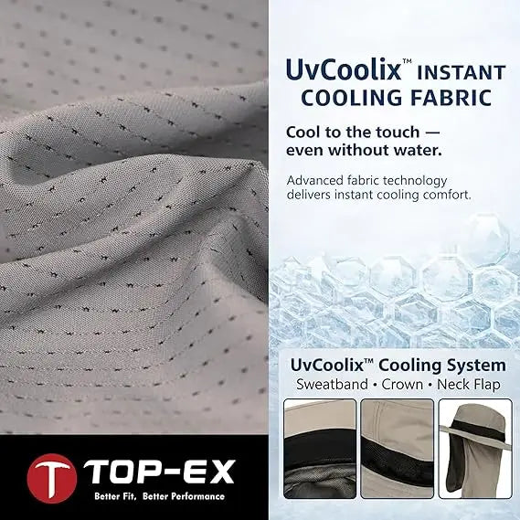 UVCoolix™ Cooling Sun Hat with Neck Flap UPF 50+ - TOP-EX
