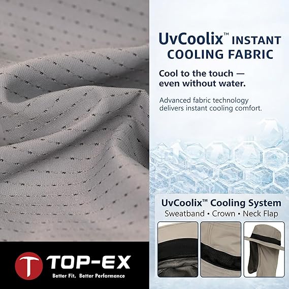 UVCoolix™ Cooling Sun Hat with Neck Flap UPF 50+