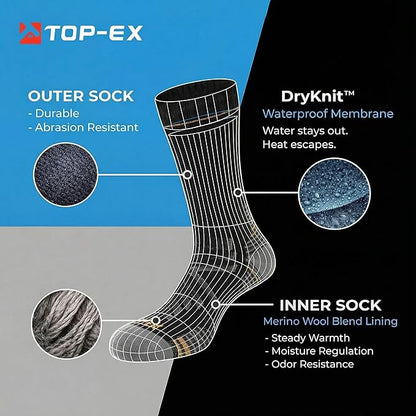 DryKnit™ Warm Waterproof Merino Crew Socks