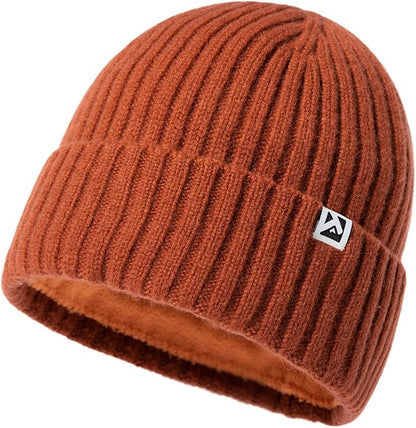 Lucas Cozy Merino Wool Beanie – Fleece Lined Warm Winter Hat for Large Heads