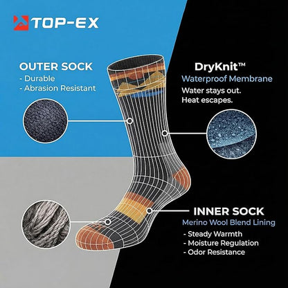 DryKnit™ Breathable Waterproof Winter Crew Socks
