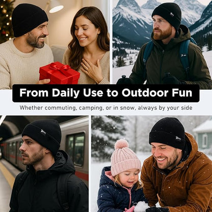 DryKnit™ Waterproof Merino Wool Beanie – Fleece Lined Warm Winter Hat for Large Heads