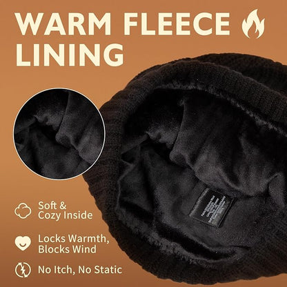 PolarWool™ 50% Merino Wool Fleece Lined Beanie Hat