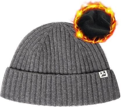 Lucas Cozy Merino Wool Beanie – Fleece Lined Warm Winter Hat for Large Heads