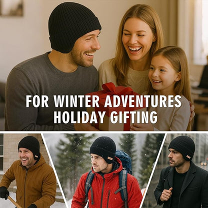 DryKnit™ Waterproof Merino Wool Beanie with Ear Flaps – Fleece Lined Winter Hat for Large Heads