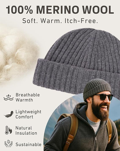 PolarWool™ 100% Merino Wool Fisherman Beanie