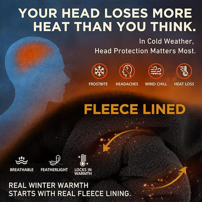 DryKnit™ Waterproof Merino Wool Beanie – Fleece Lined Warm Winter Hat for Large Heads