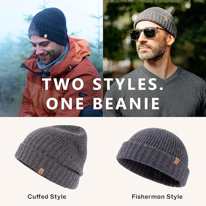 Liam Dockside Merino Wool Beanie – 100% Soft, Warm & Breathable Winter Cap