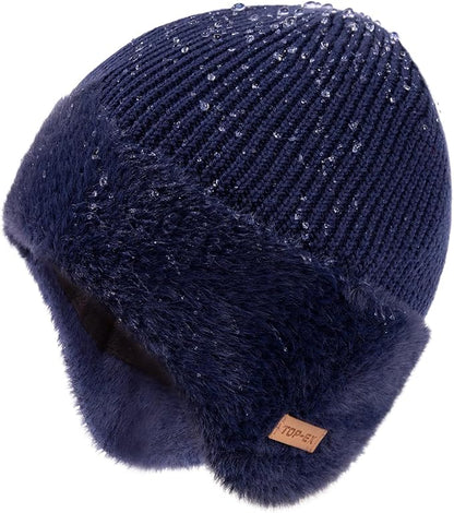 DryKnit™ Waterproof Merino Wool Beanie with Ear Flaps – Fleece Lined Winter Hat