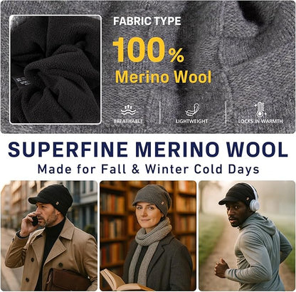 PolarWool™ 100% Merino Slouchy Beanie with Brim