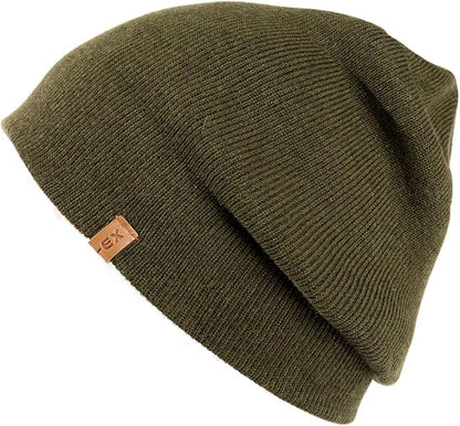 PolarWool™ Merino Wool Fisherman Beanie – Double Layer Knit Hat for Large Heads