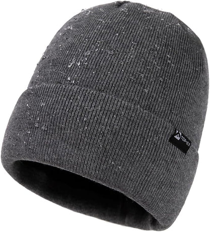 DryKnit™ Waterproof Merino Wool Beanie – Fleece Lined Warm Winter Hat for Large Heads