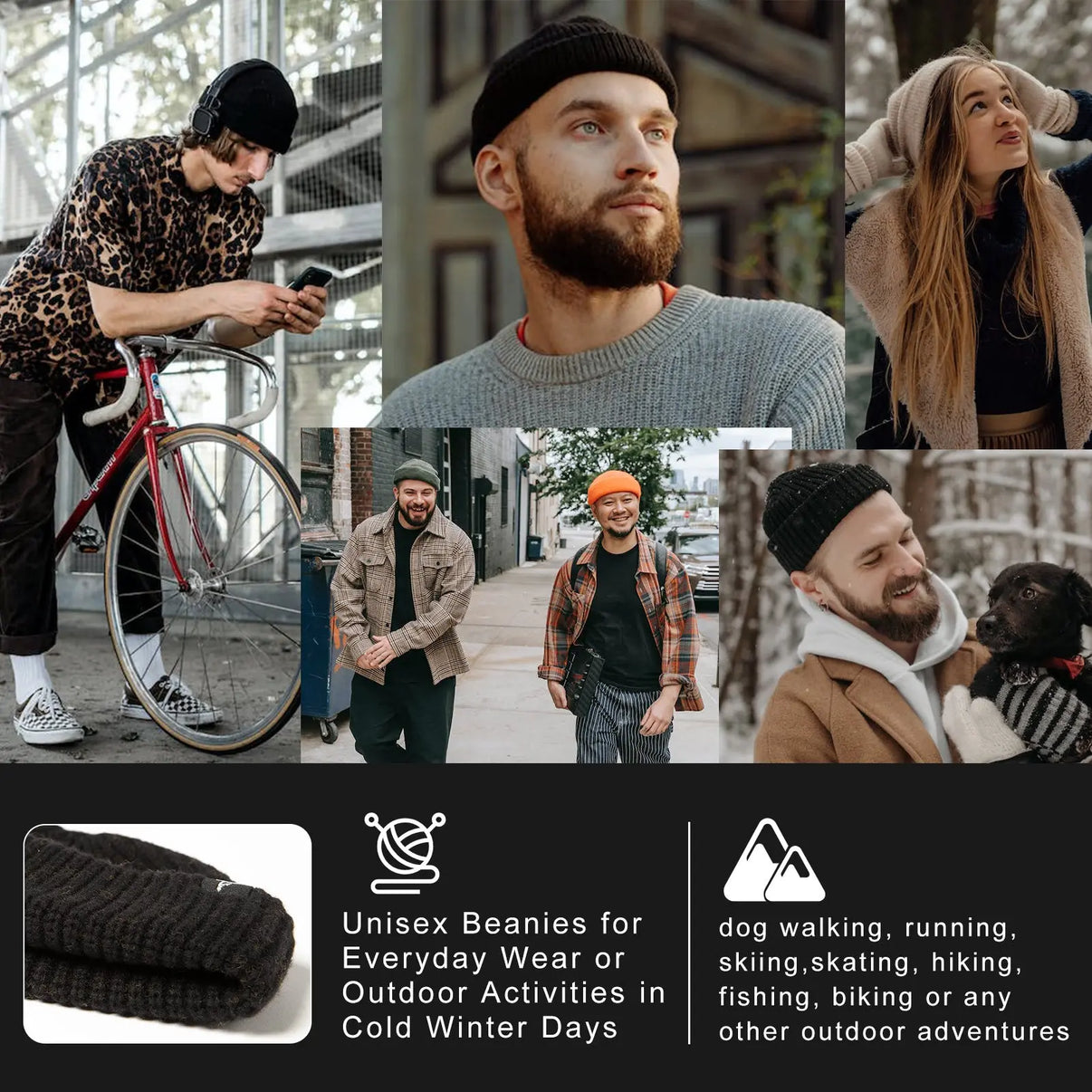 Merino Wool Short Fisheman Beanie L/XL/XXL TOP-EX