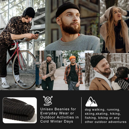 Merino Wool Short Fisheman Beanie L/XL/XXL TOP-EX