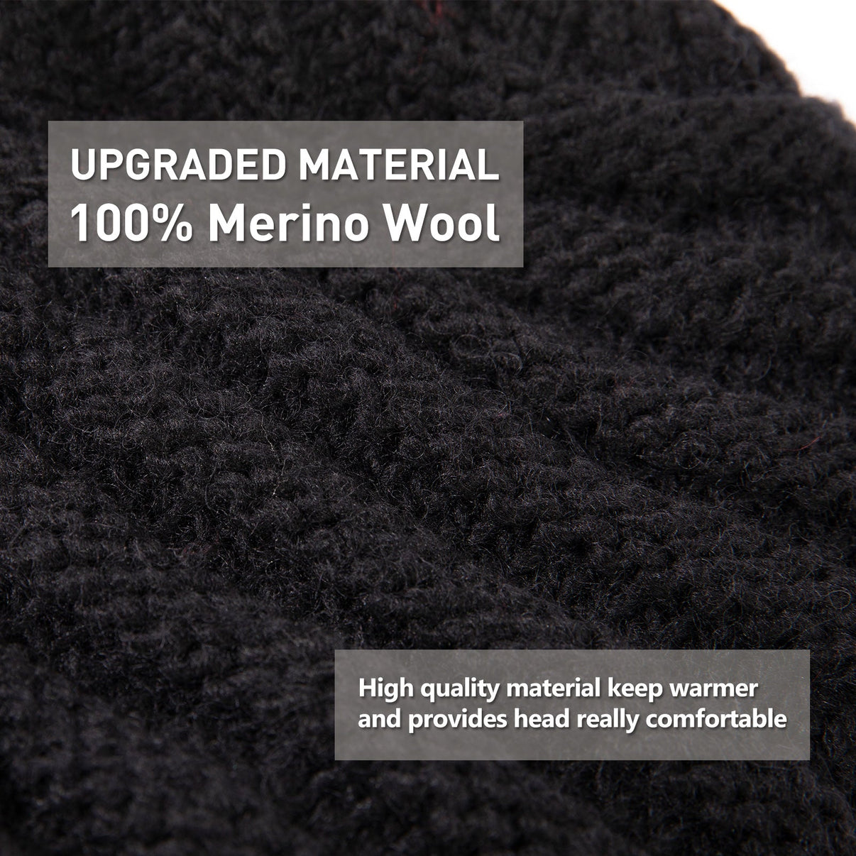 100% Merino Wool Slouchy Beanie for Women Fleece Lining TOP-EX